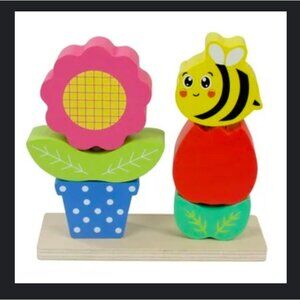 Spark Create Imagine Wooden Stacking Puzzle – Bee & Flower 18+ Months - New